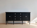Mueble recibidor de madera 180x40x80 cm - negro - diseño clásico con puertas y cajones