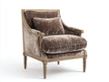 Sillón tapizado terciopelo 85x80x95 cm - marrón - diseño clásico elegante para salón