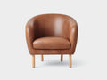 Sillón tapizado de piel sintética marrón 75 x 75 x 80 cm con respaldo envolvente y patas de madera - sillón moderno para salón