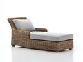 Tumbonas de ratán sintético 210x85x85 cm marrón y gris diseño natural para exterior