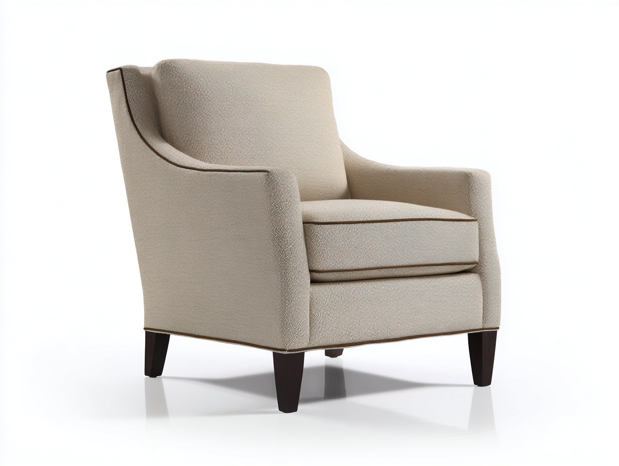 Sillones de tela 80x75x85 cm beige con patas de madera diseño clásico para salón
