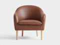 Sillón tapizado cuero sintético 78x75x78 cm - marrón - diseño moderno para salón