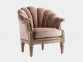 Sillones de terciopelo 80x75x85 cm beige con patas de madera estilo clásico para salón