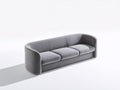 Sofás lineales de tela 280x95x75 cm gris con diseño moderno para salón