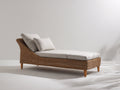 Tumbonas de ratán 200 x 75 x 82 cm - Marrón natural y beige claro - Diseño curvo con respaldo inclinado