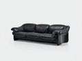 Sofá lineal cuero sintético 240x95x80 cm - negro - diseño moderno para salón