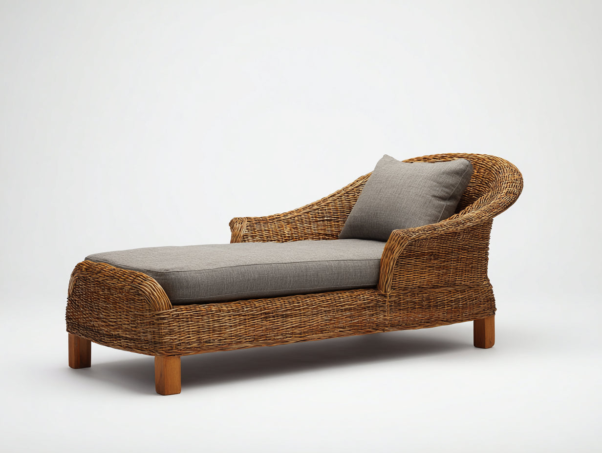 Tumbonas de ratán sintético 200x75x85 cm marrón y gris diseño moderno para exterior