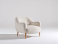 Sillones de tela 75x75x75 cm beige con patas de madera diseño moderno para salón