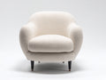 Sillón tapizado tejido bouclé 85x80x75 cm - blanco crema - diseño moderno para salón