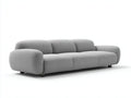 Sofás lineales de tela 260x95x75 cm gris con diseño moderno para salón