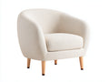 Sillones de tela 80x75x80 cm beige diseño moderno con patas de madera para salón