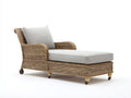 Tumbonas de ratán 198 x 78 x 92 cm - Marrón natural y gris claro - Diseño reclinado con reposabrazos y ruedas