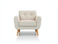 Sillón tapizado tela chenilla 82x78x82 cm - beige - diseño nórdico para salón