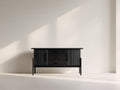 Mueble recibidor de madera 120x40x80 cm negro con 2 puertas y 3 cajones diseño moderno
